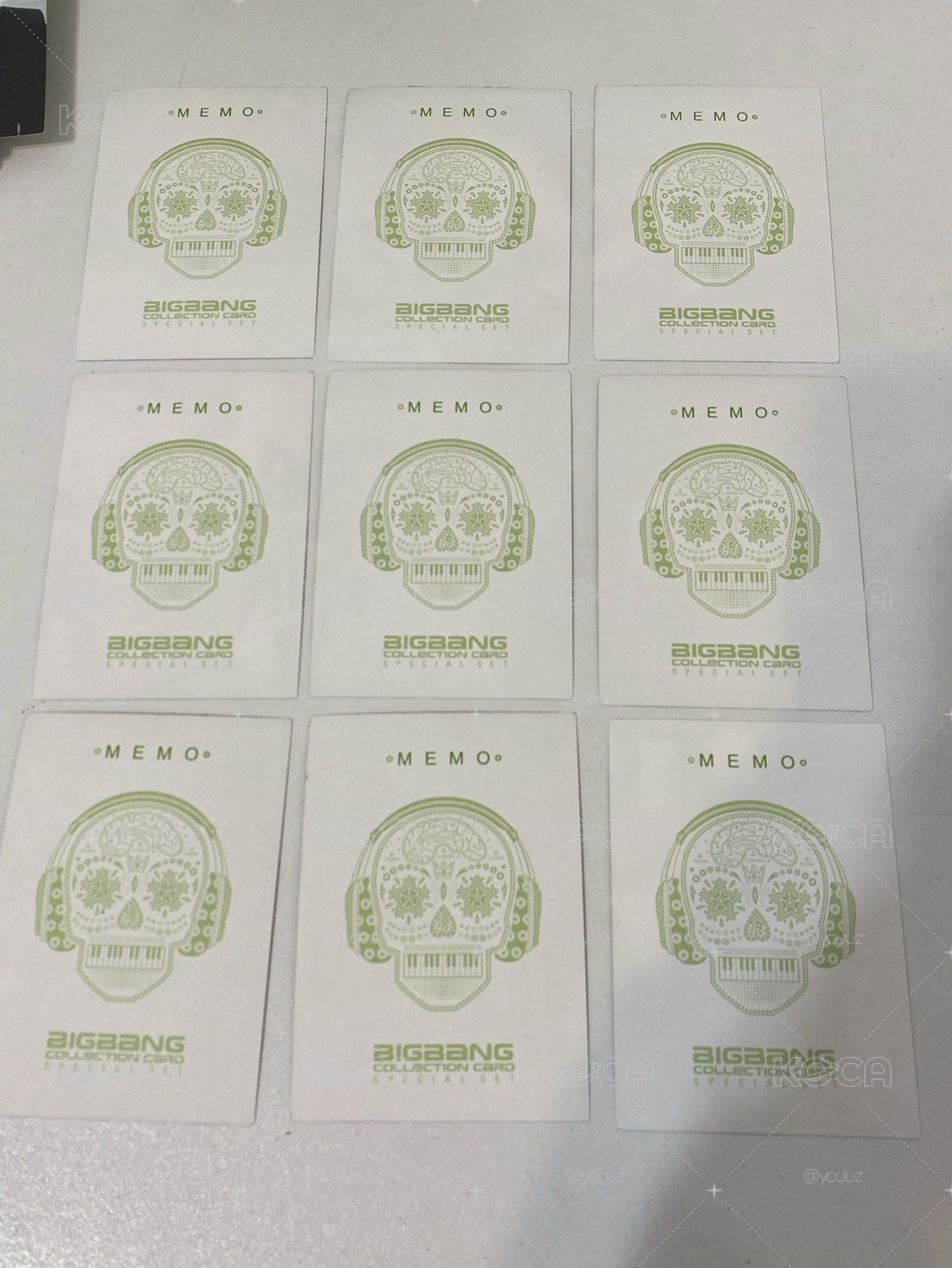 BIGBANG GD綠骷髏小卡（MEMO)