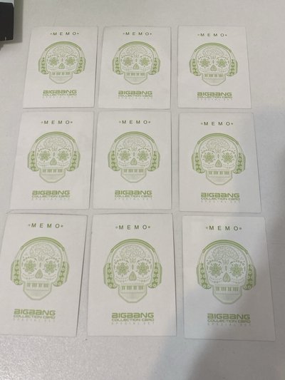 BIGBANG GD綠骷髏小卡（MEMO)