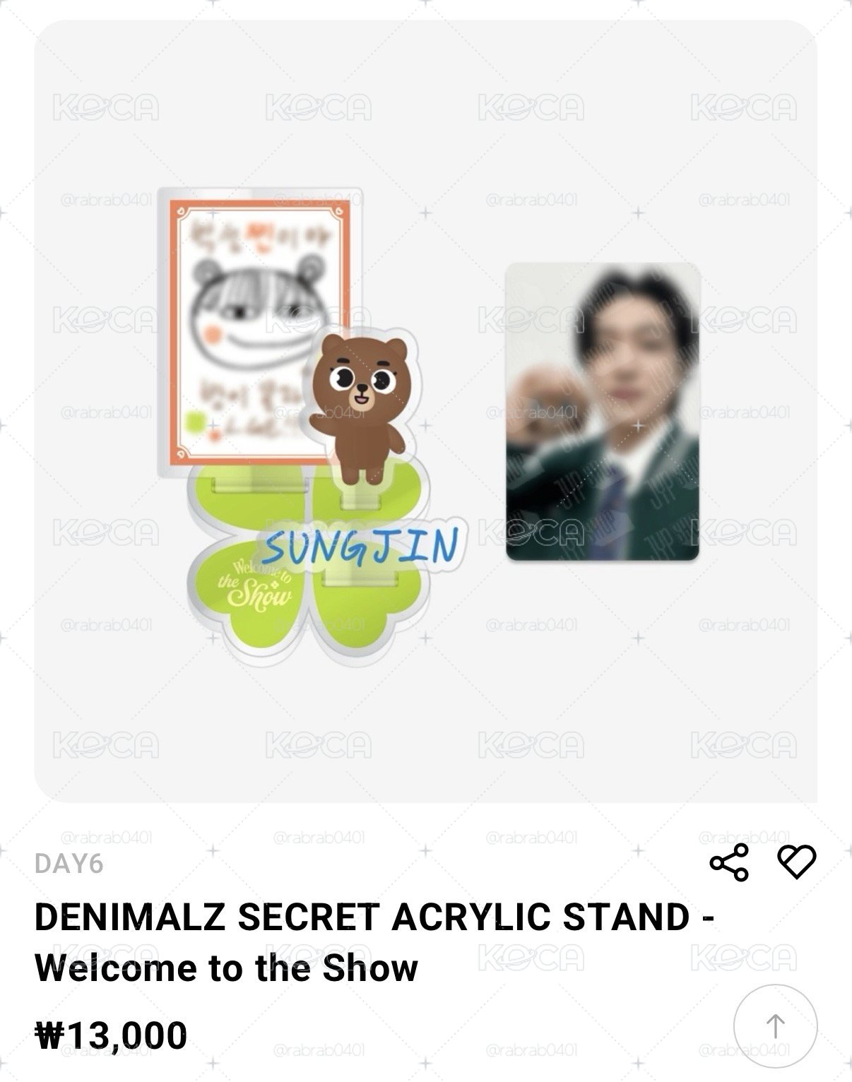 DAY6 DENIMALZ 立牌 KE 無小卡 Welcome to the Show