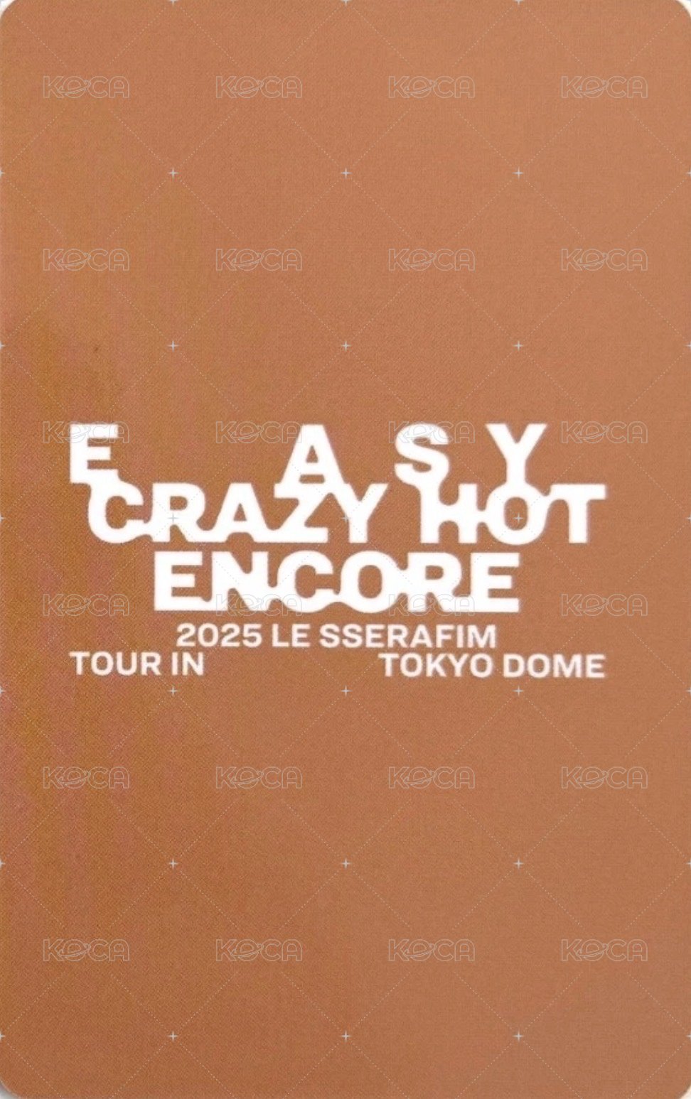 25‘巡迴 東蛋安可 入場卡 / 場限卡 Day1 背面