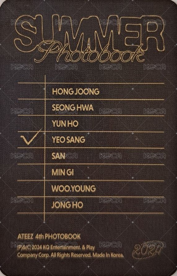 2024夏寫 yes24 特典卡  背面