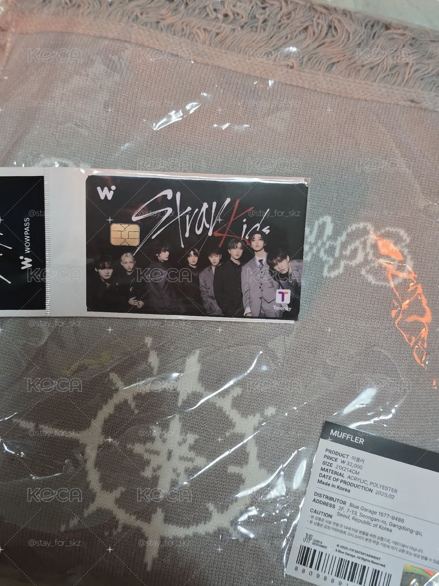 stray kids 5th FM圍巾+團體wowpass 交通卡