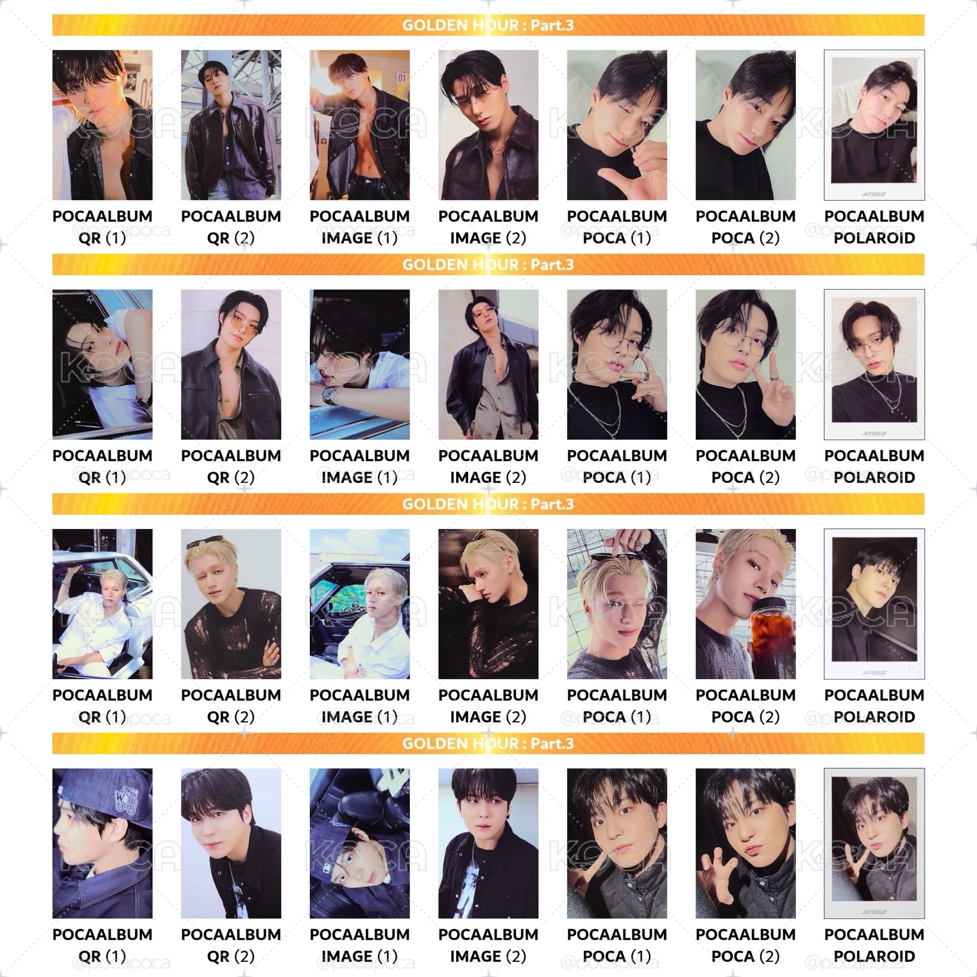 ATEEZ GH3 POCA小卡專 專輯小卡 崔傘 旼琦 友榮 鍾浩 團體