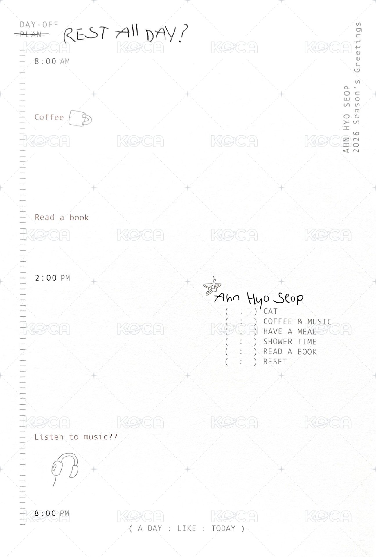 2026年曆 明信片  背面