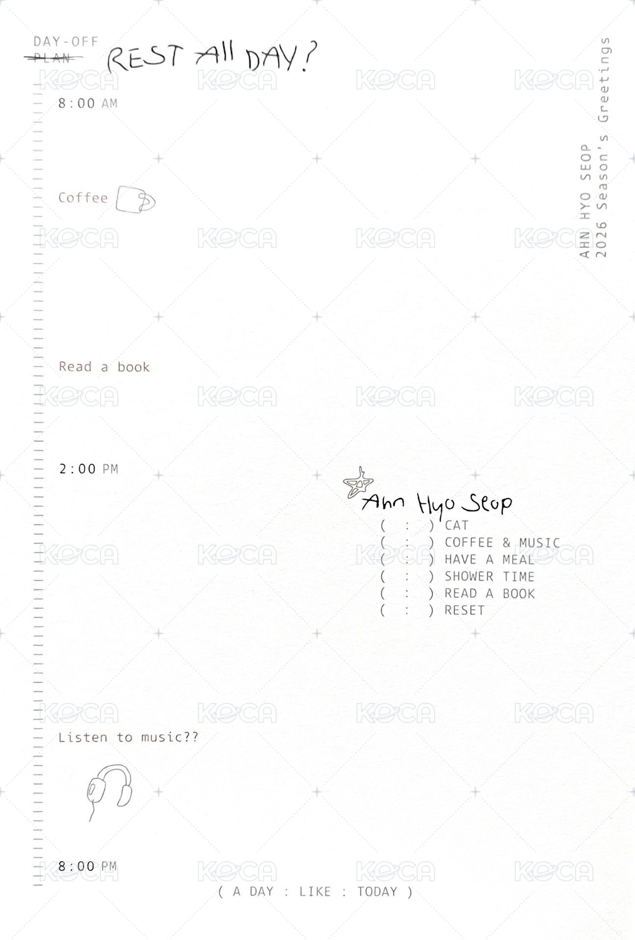 2026年曆 明信片  背面