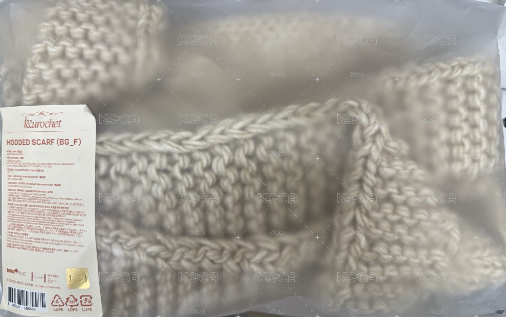 KKUROCHET 帽子 Hooded Scarf