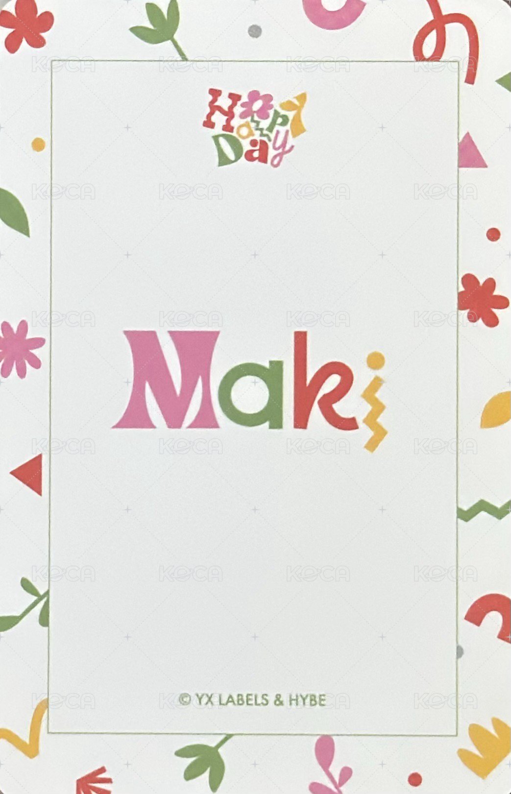 Happy Day  周邊卡 2025~2026 BIRTHDAY KIT卡-3 背面