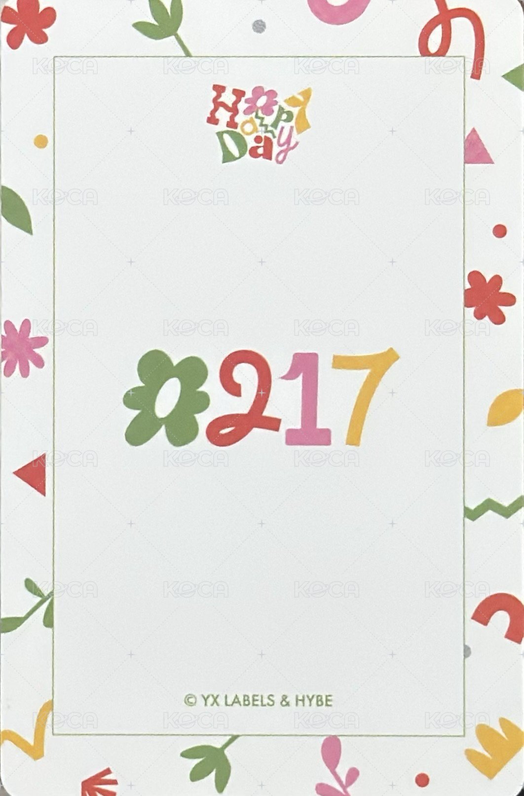 Happy Day  周邊卡 2025~2026 BIRTHDAY KIT卡-6 背面