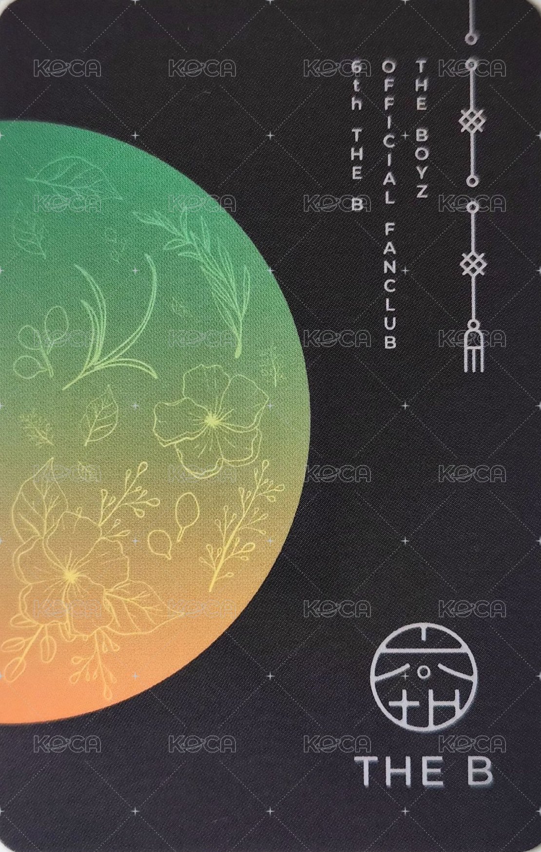 THE BOYZ OFFICIAL FANCLUB [THE B] 67| 會員禮卡  背面