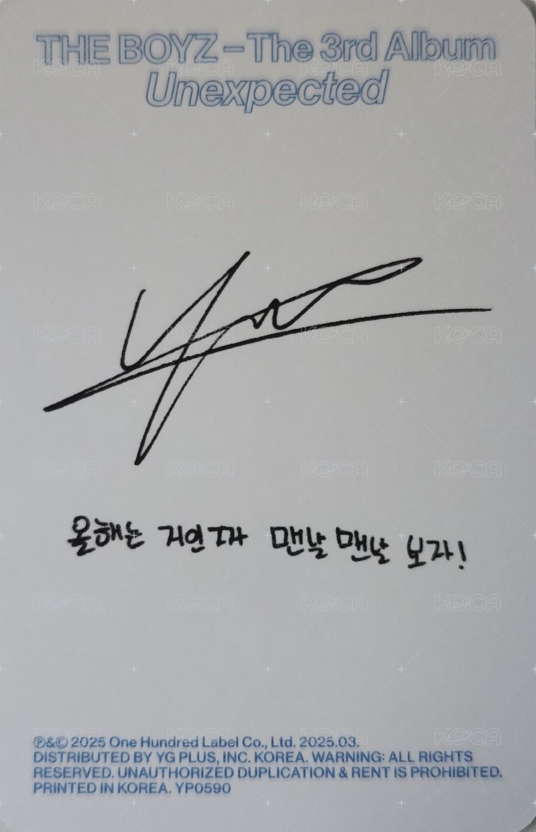 Unexpected 專輯卡 Begin藍版 背面