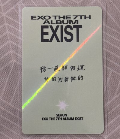 SEHUN 世勳 中背特典卡 EXIST