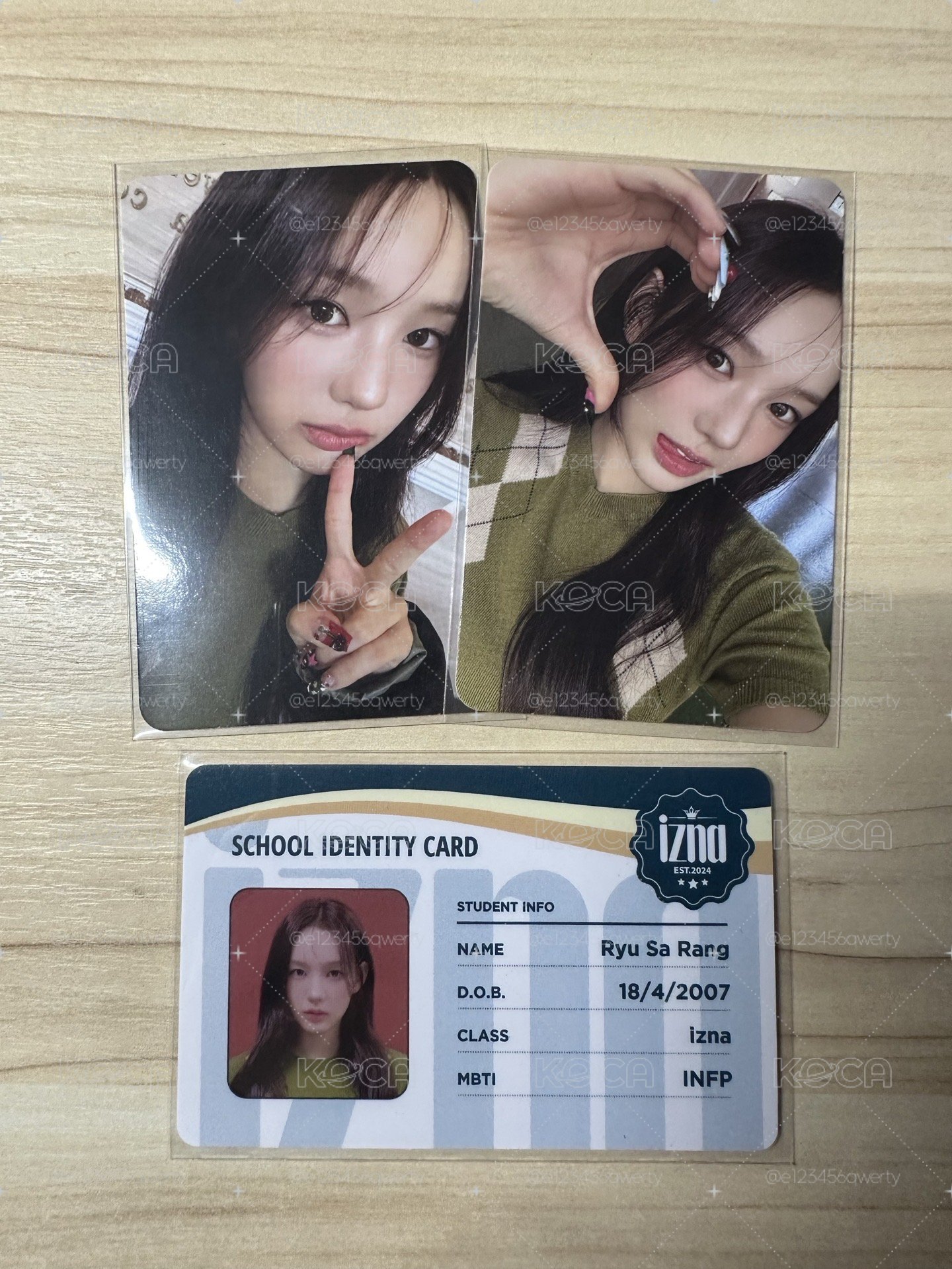 迷一 專輯卡 單封 IZNA sarang小卡三張
