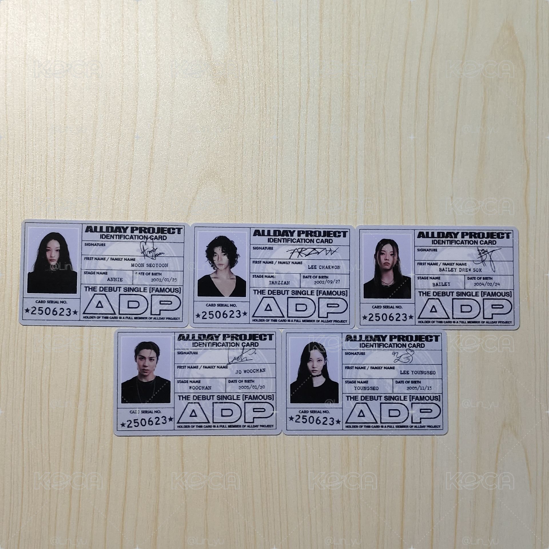 ALLDAY PROJECT 出道id卡一套