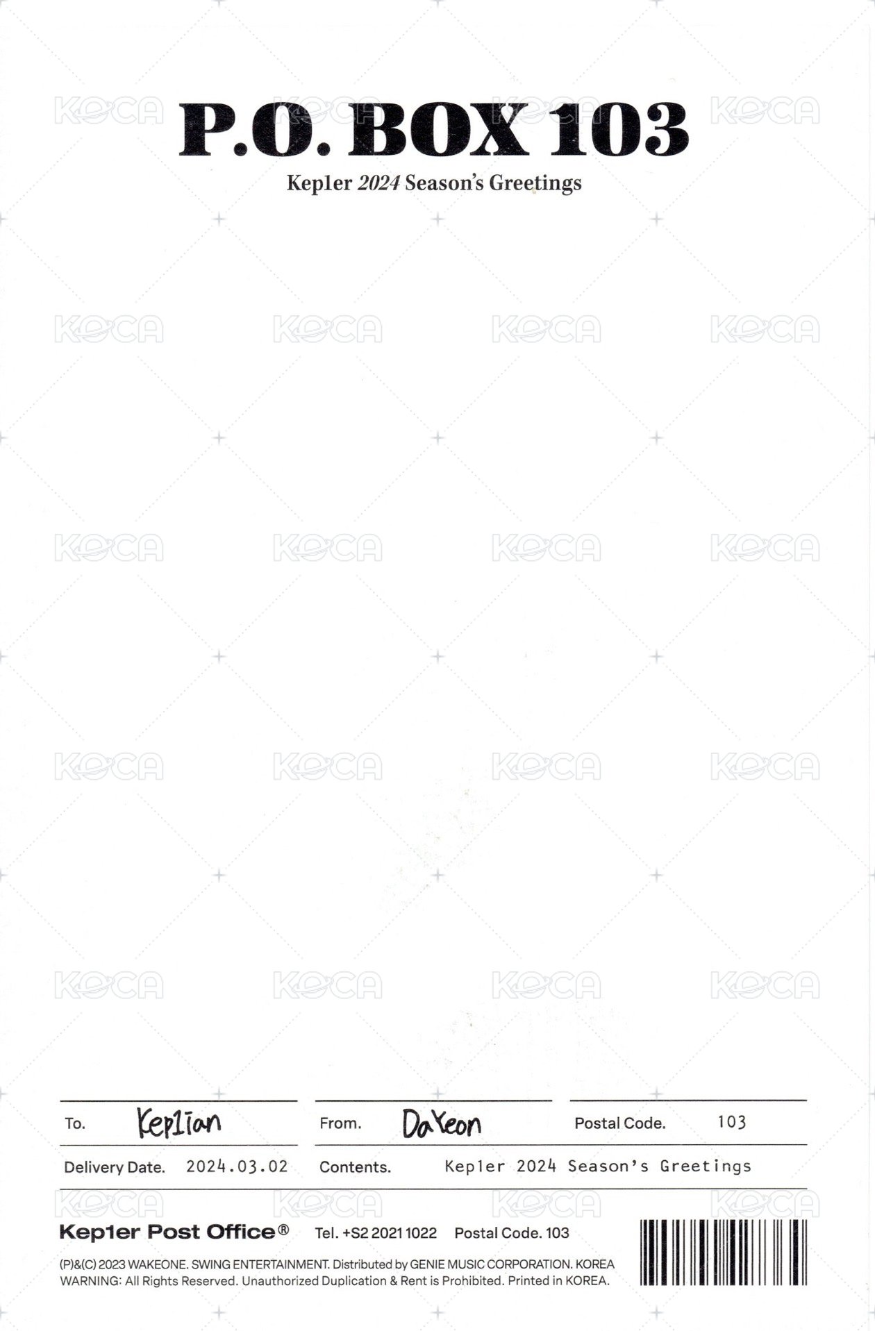 24’年曆 明信片 固配 背面