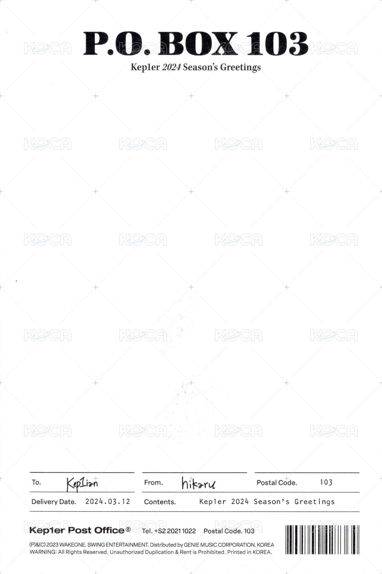 24’年曆 明信片 固配 背面