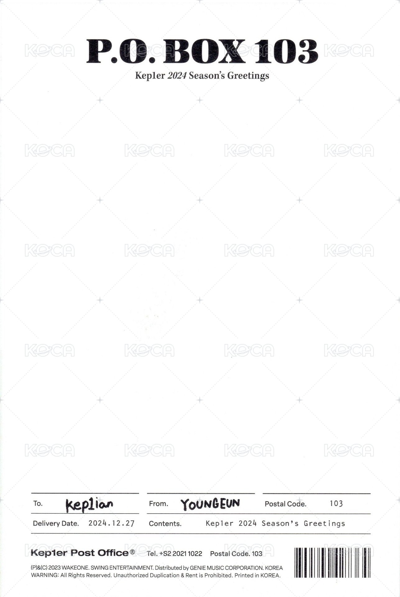 24’年曆 明信片 固配 背面