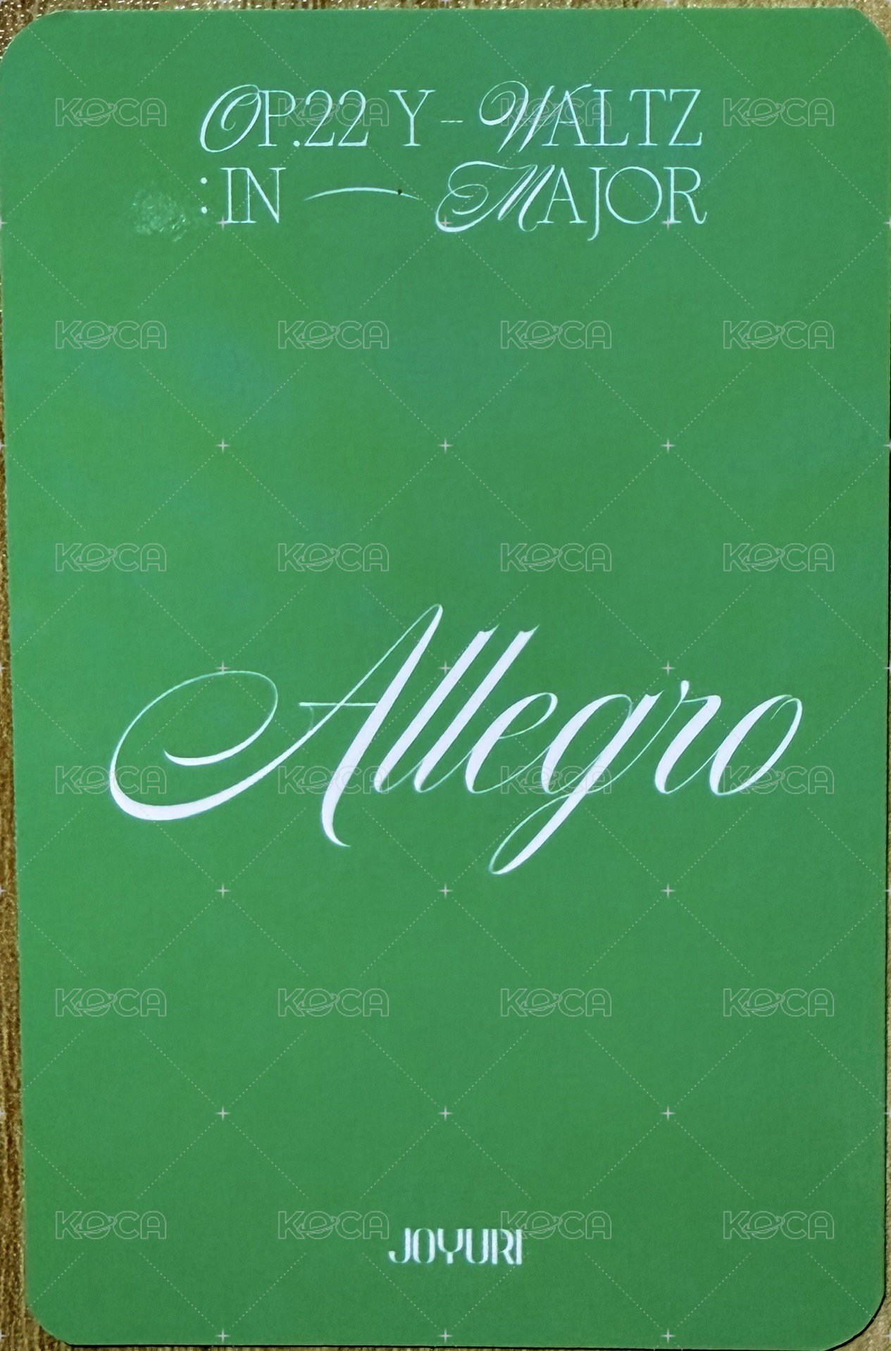 Op.22 Y-Waltz : in Major md 特典卡  背面