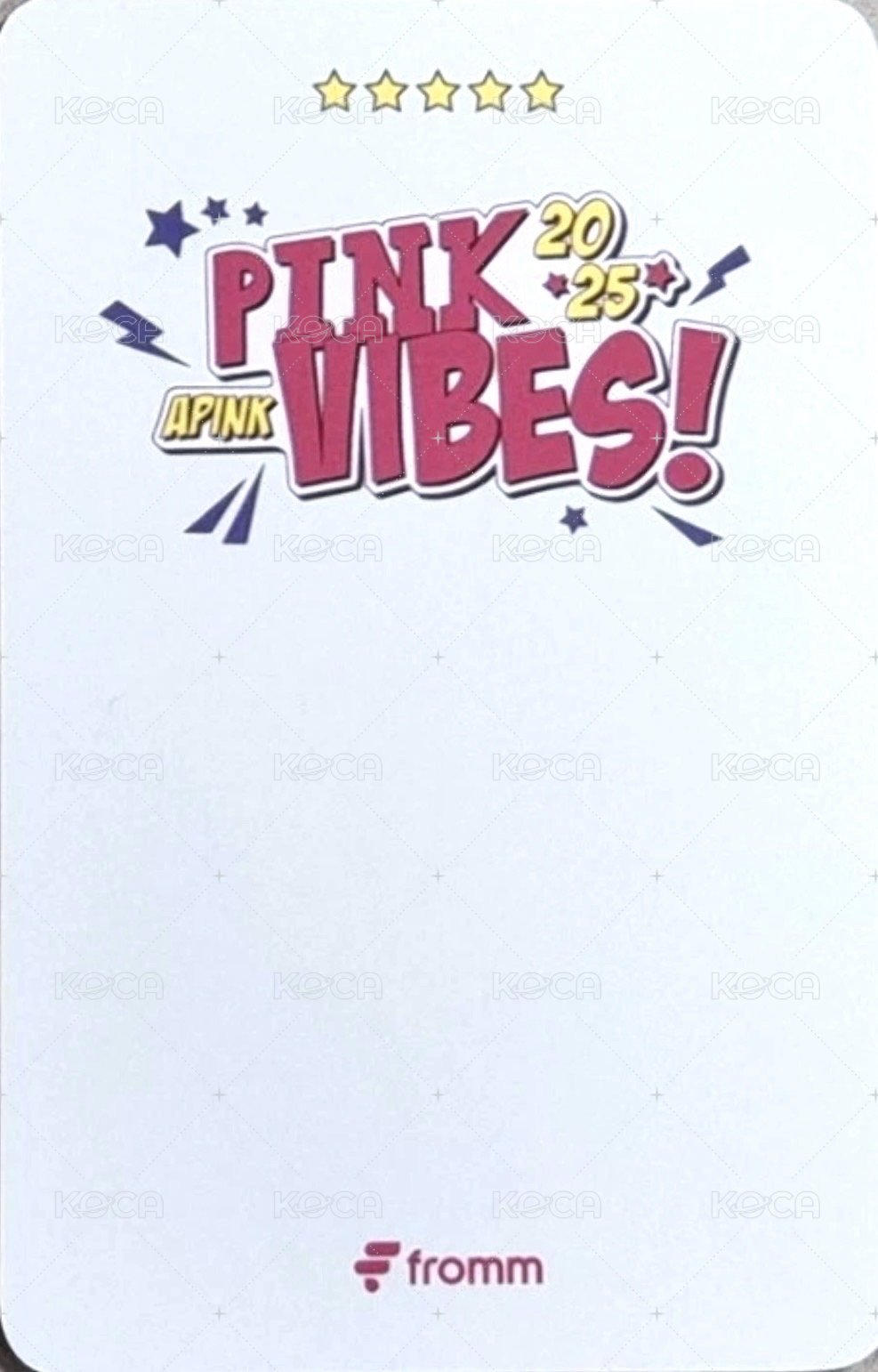 25 年曆 fromm 特典卡  背面