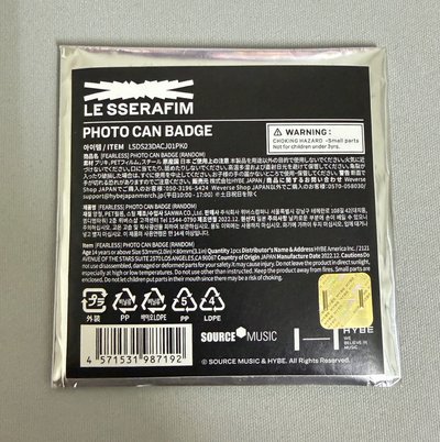 FEARLESS JP 徽章 PHOTO CAN BADGE