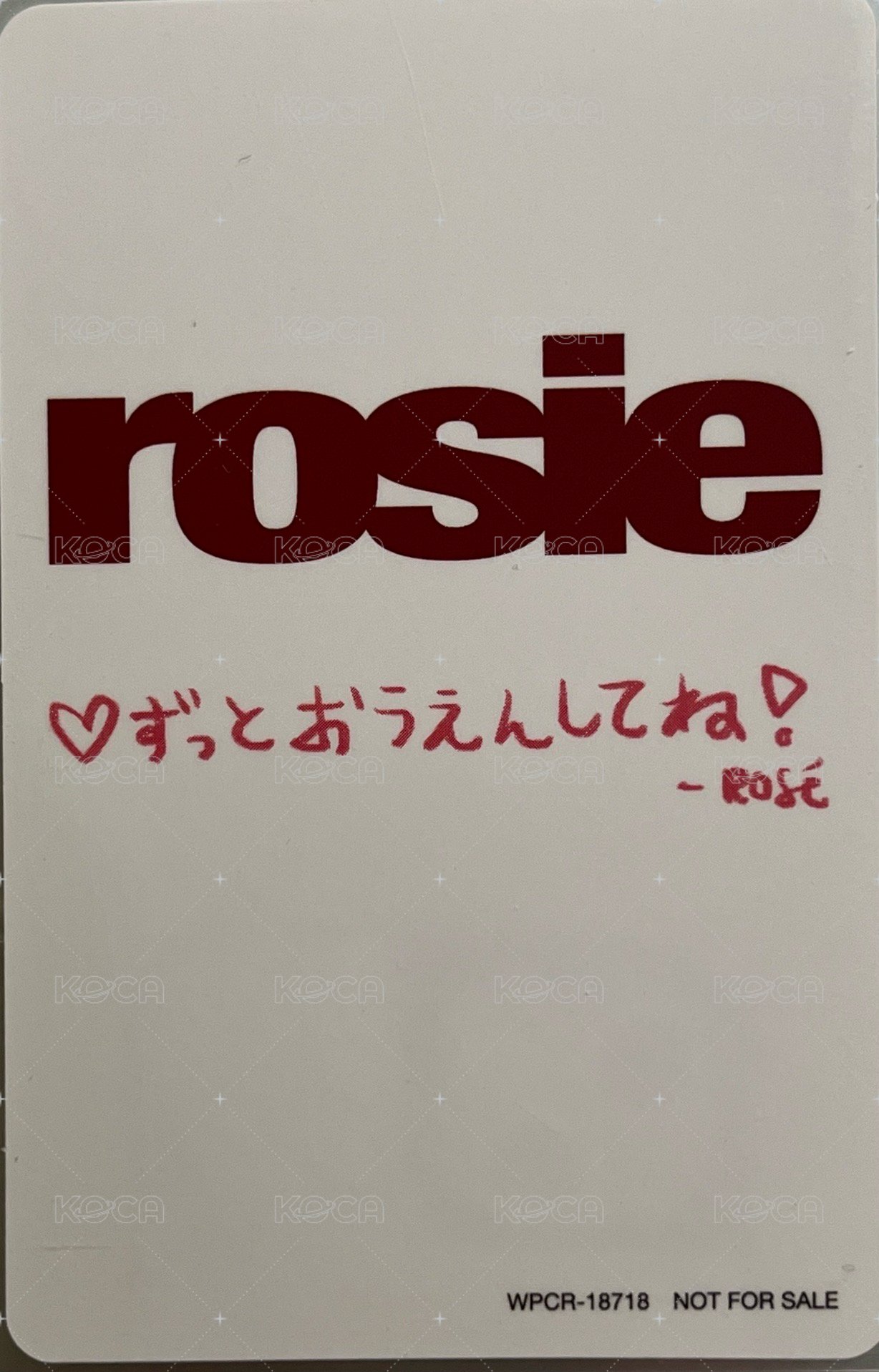 rosie Rakuten books 特典卡 日本樂天特典 日文卡背 背面