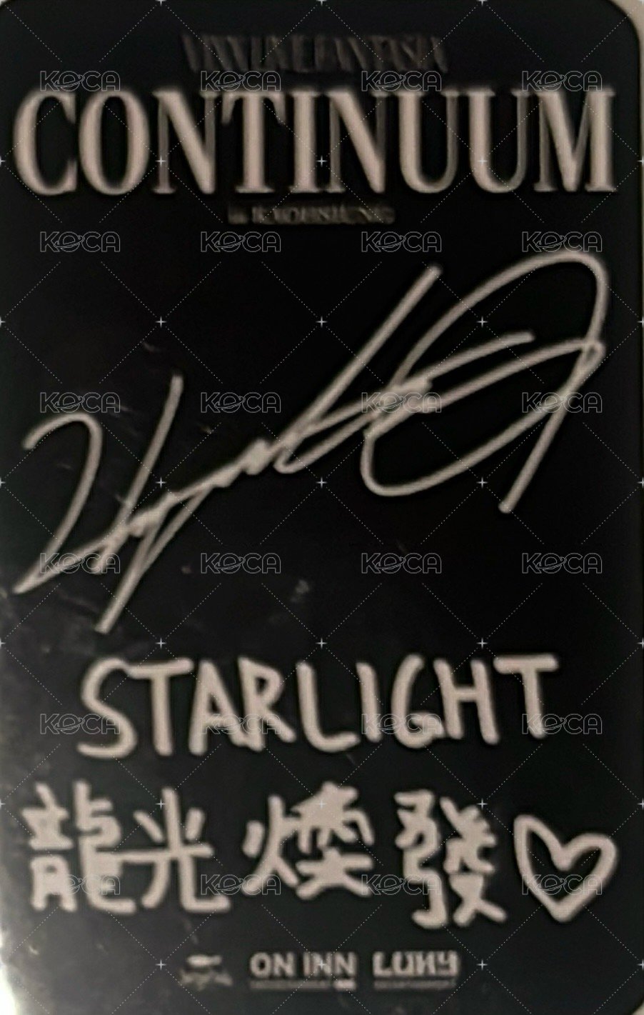 VIXX LIVE FANTASIA CONTINUUM 台北 入場卡 / 場限卡 中背 背面