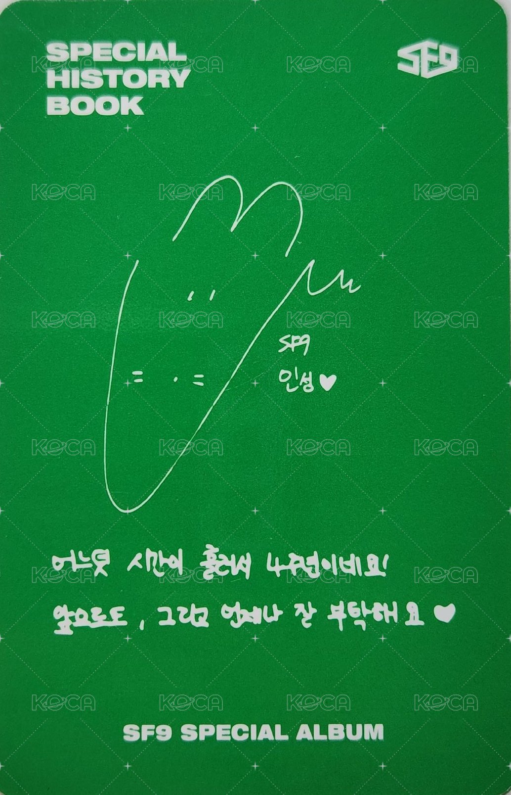 特別專輯[SPECIAL HISTORY BOOK] 專輯卡  背面