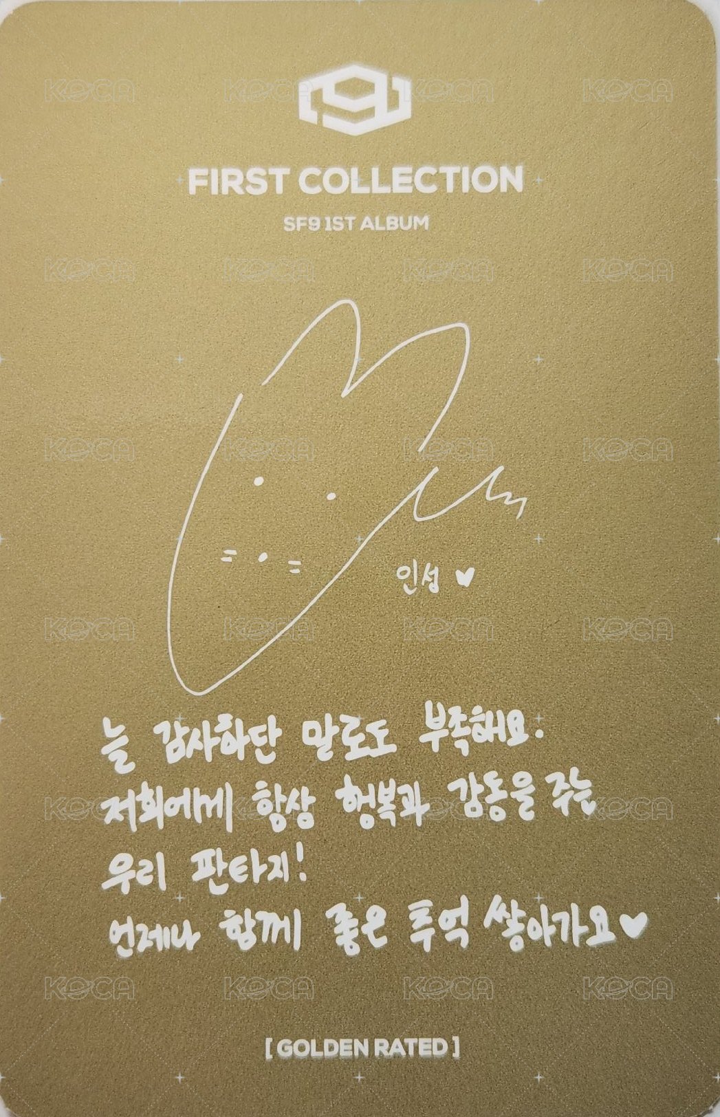 FIRST COLLECTION 專輯卡 Golden Rated Ver. 背面