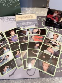 小本年曆、貼紙組、分割照片一組5個、電子專