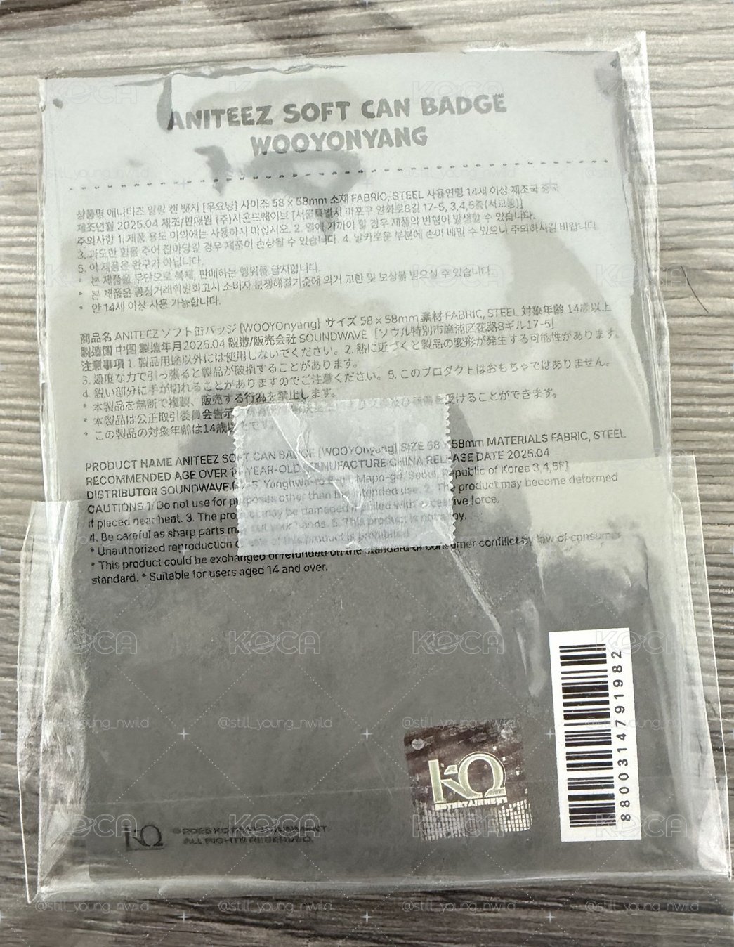 Aniteez in treasure毛絨徽章 榮(含卡）