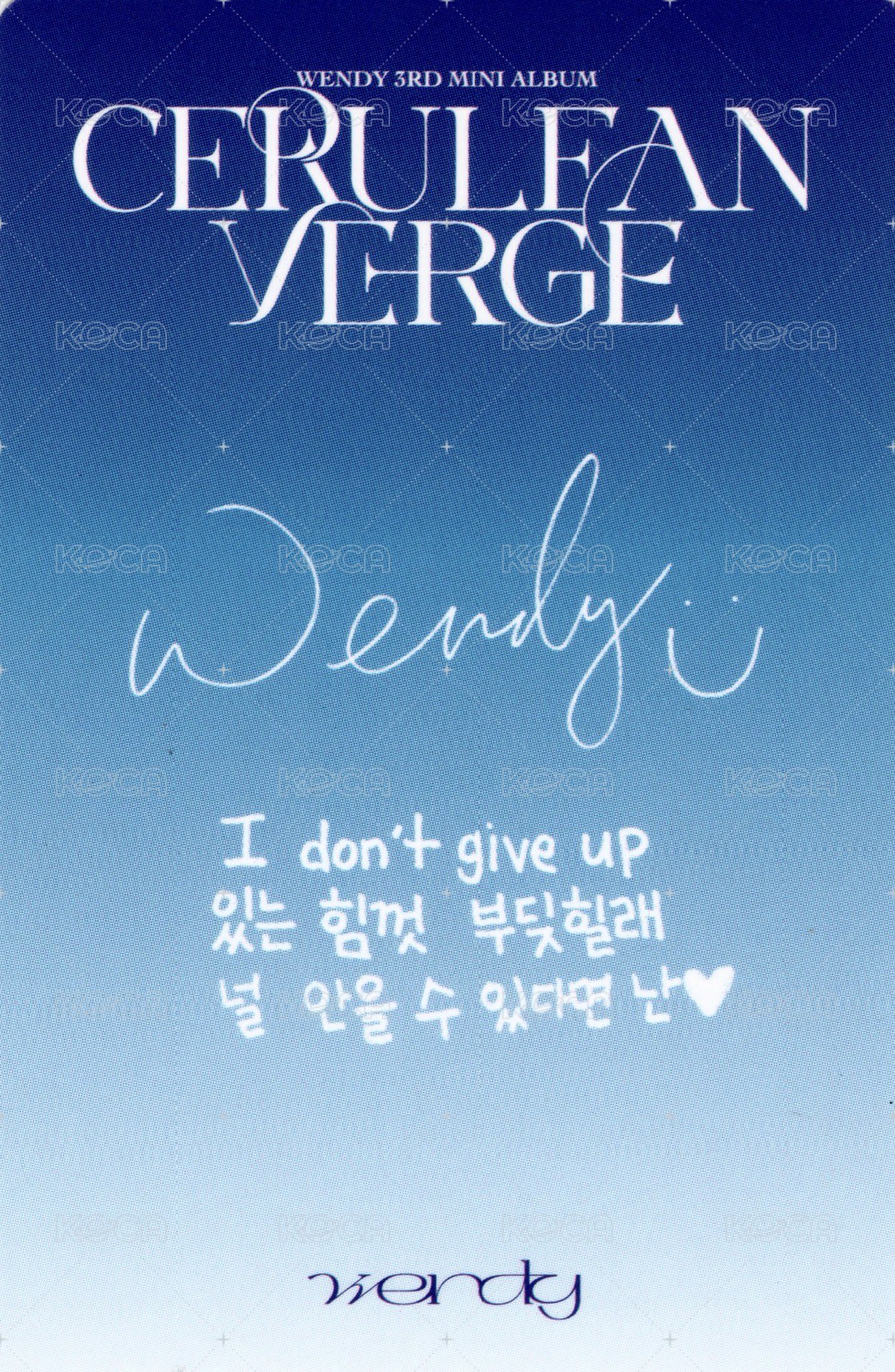 Cerulean Verge 專輯卡 keyring ver. 背面