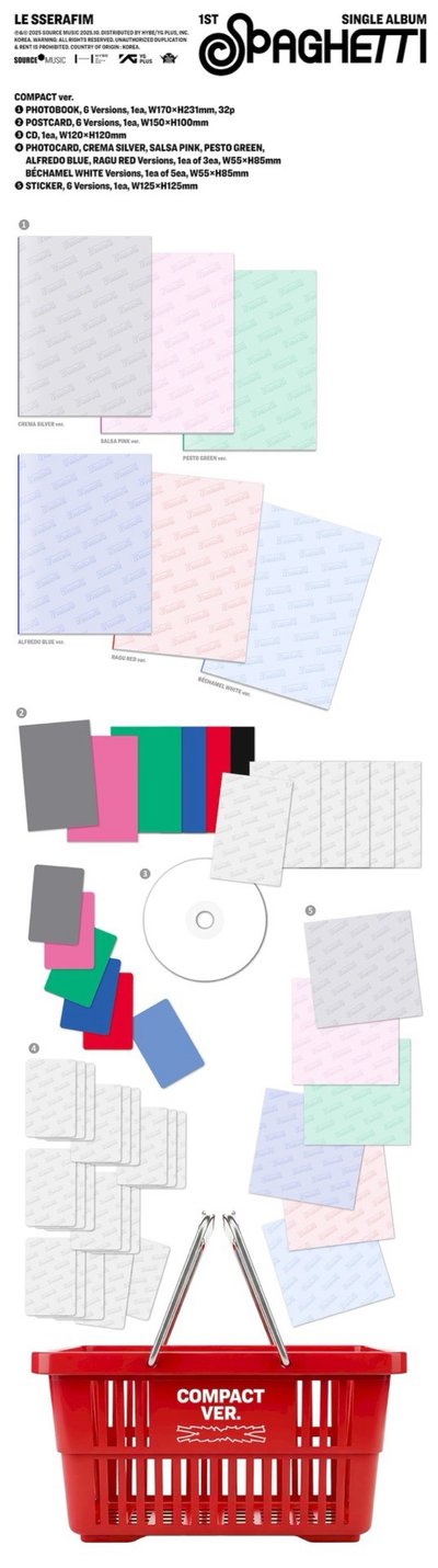 LE SSERAFIM SPAGHETTI 第一張單曲專輯 COMPACT 單封 未拆專 專輯