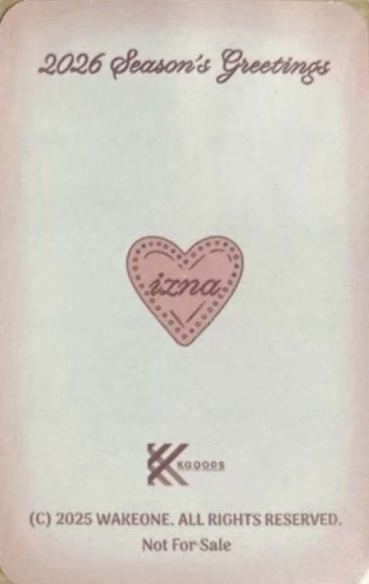 26’年曆   KGOODS 特典卡  背面