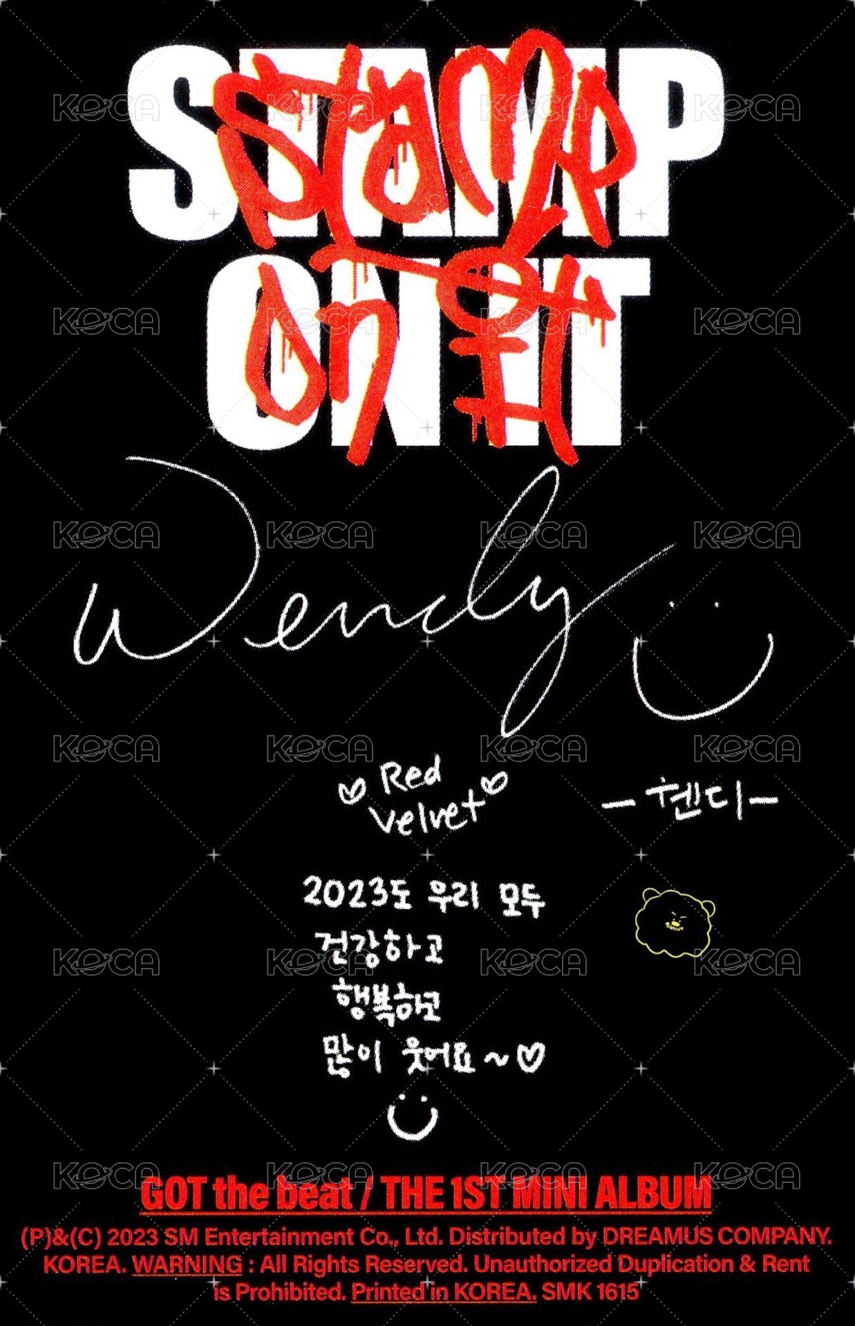 Stamp On It 專輯卡 BEAT ver. 背面