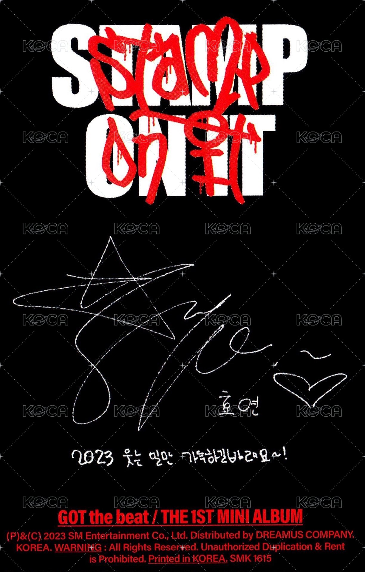 Stamp On It 專輯卡 BEAT ver. 背面