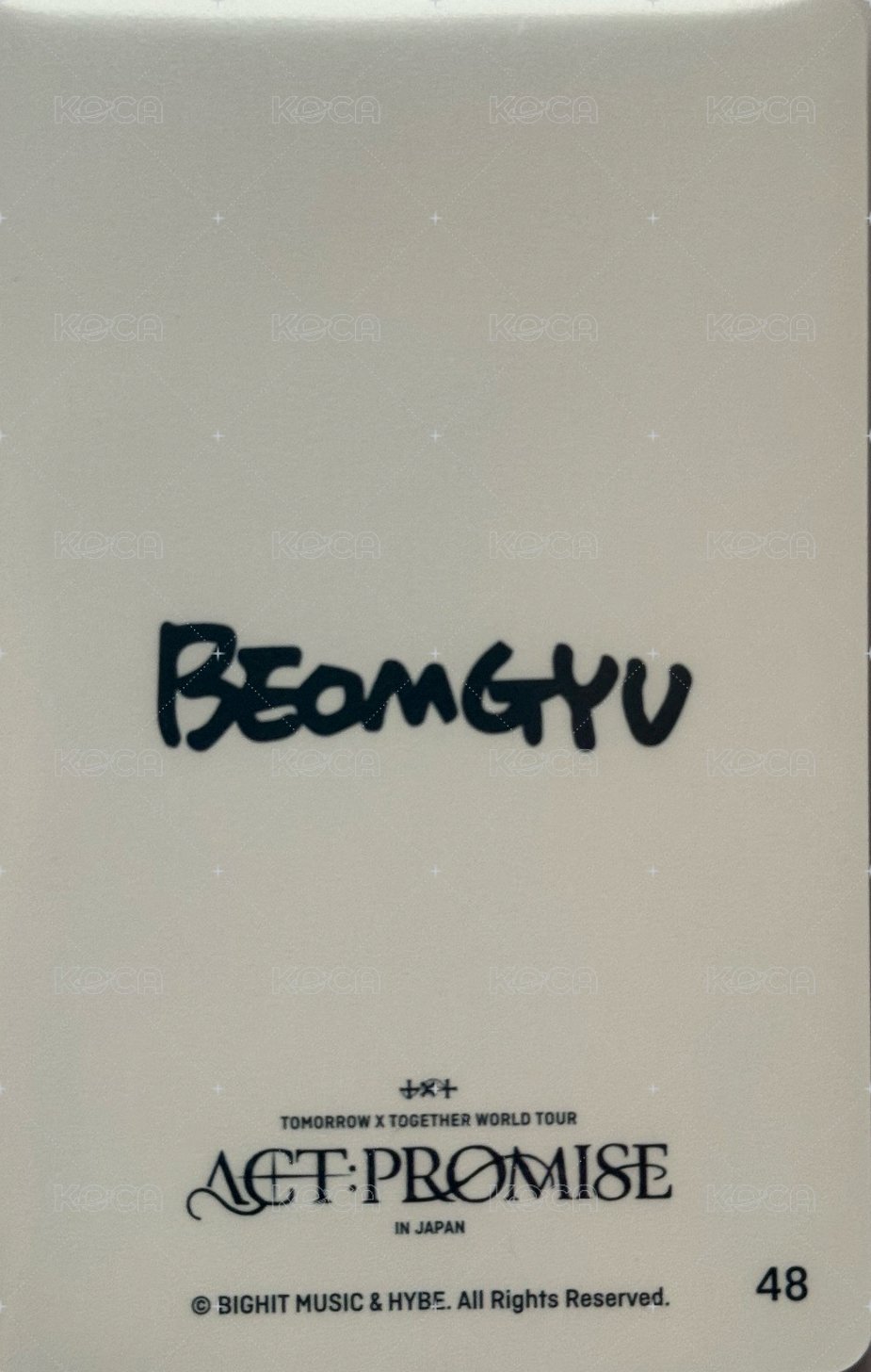 24’巡迴 手鏈卡 周邊卡  背面