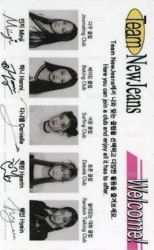 New Jeans 專輯卡 團封ID卡 背面