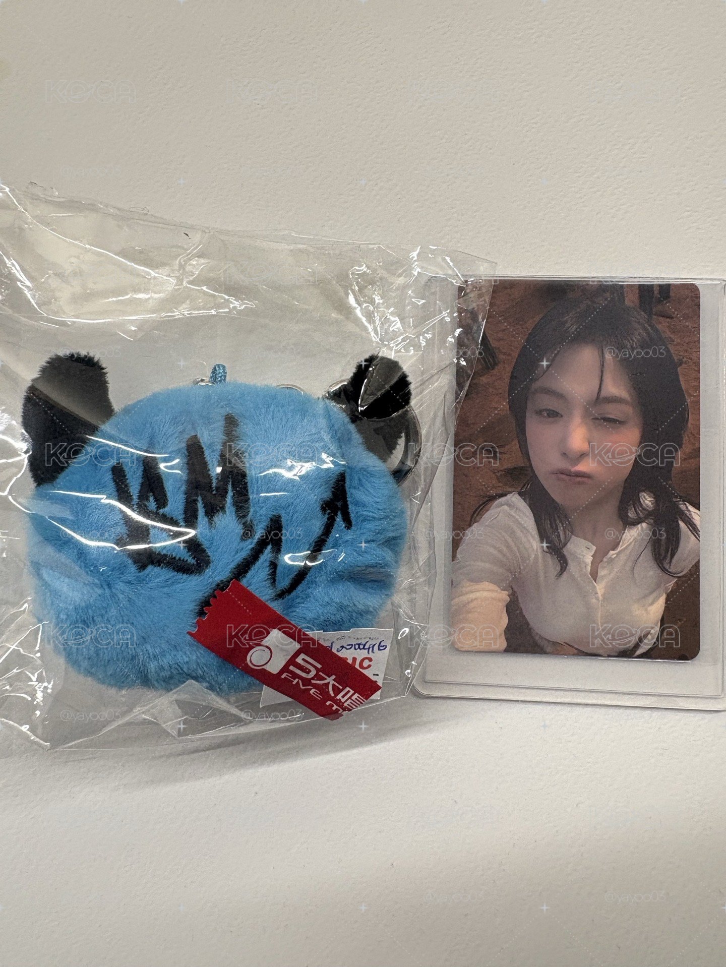 bm SDL毛絨球吊飾卡 賢 藍色
