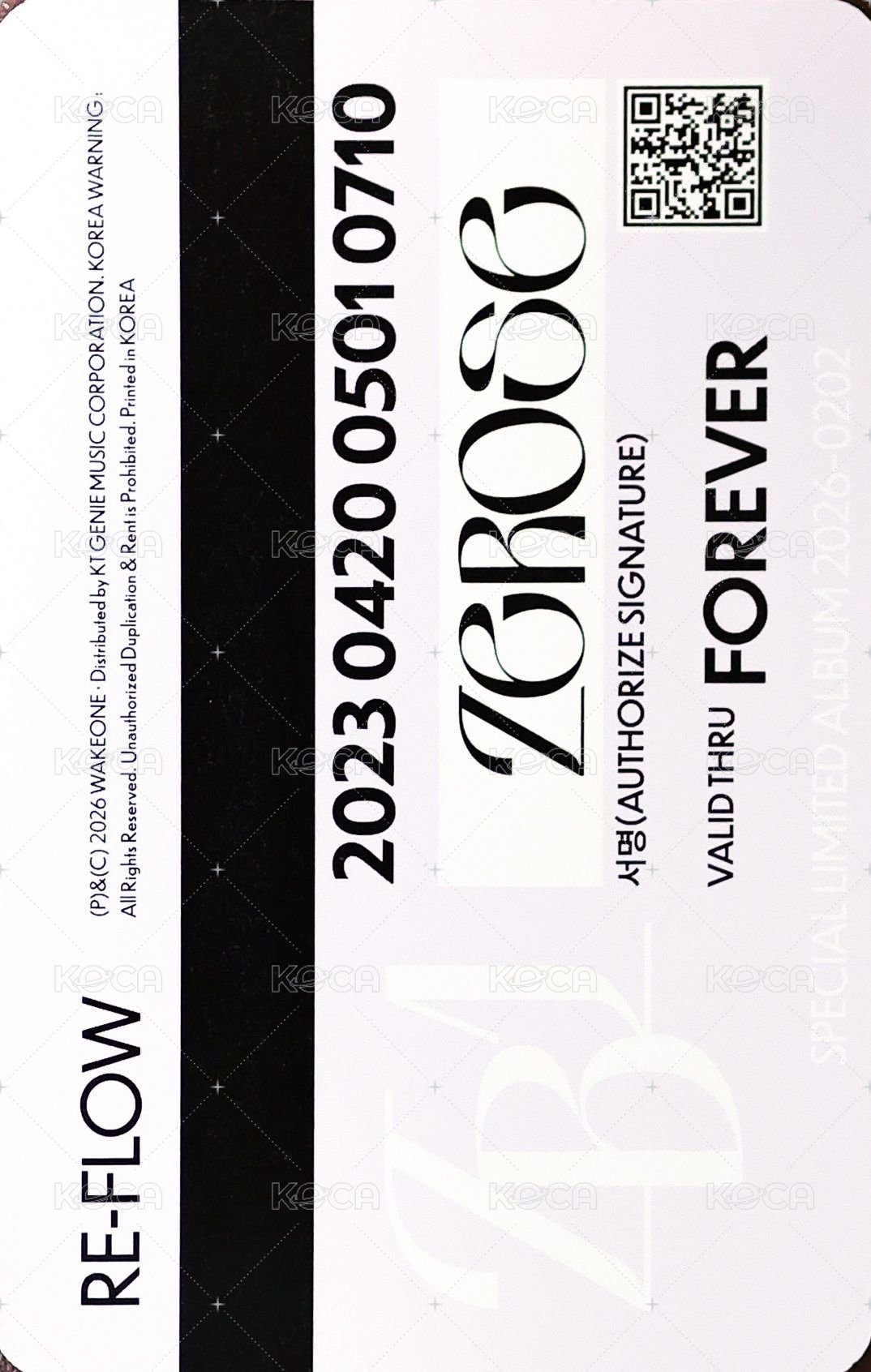 [𝐑𝐄-𝐅𝐋𝐎𝐖] WARRANTY  專輯卡  背面