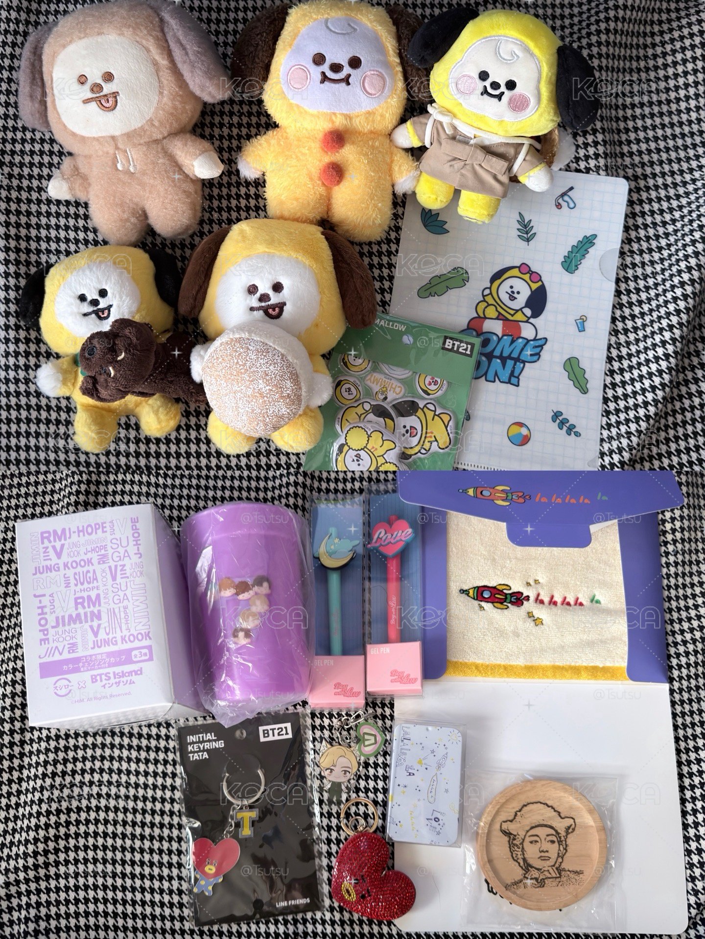 （整圖出）BTS 日本限定 娃娃 JIMIN CHIMMY 棕色 tata 吊飾 杯子 筆