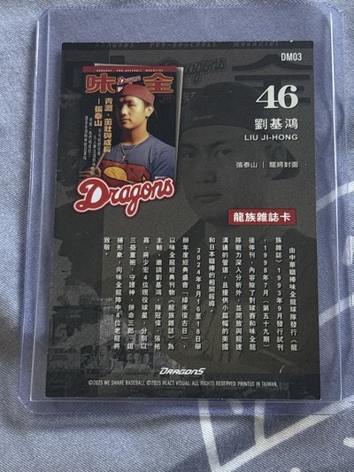 味全龍｜2024年度球員卡（復古日劉基鴻）
