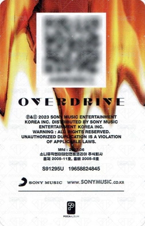 OVERDRIVE metal/poca 專輯卡 QR卡 背面
