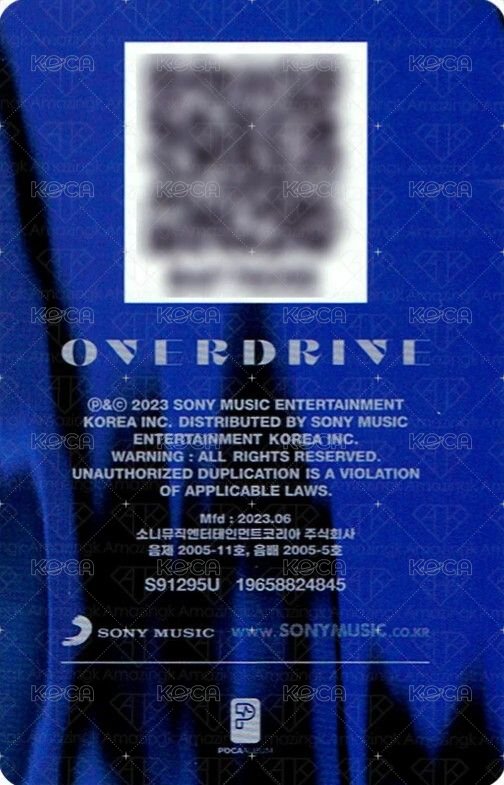 OVERDRIVE blue/poca 專輯卡 QR卡 背面