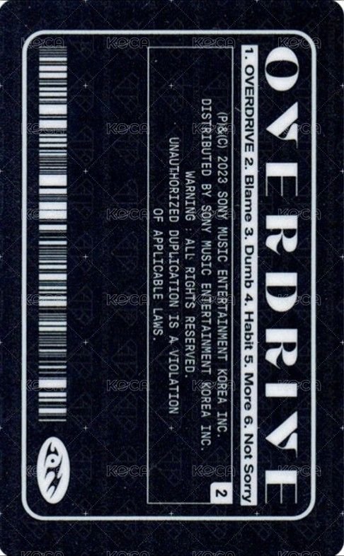 OVERDRIVE metal/pb 專輯卡 ID卡 背面