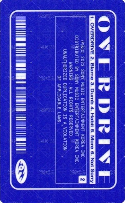 OVERDRIVE blue/pb 專輯卡 ID卡 背面