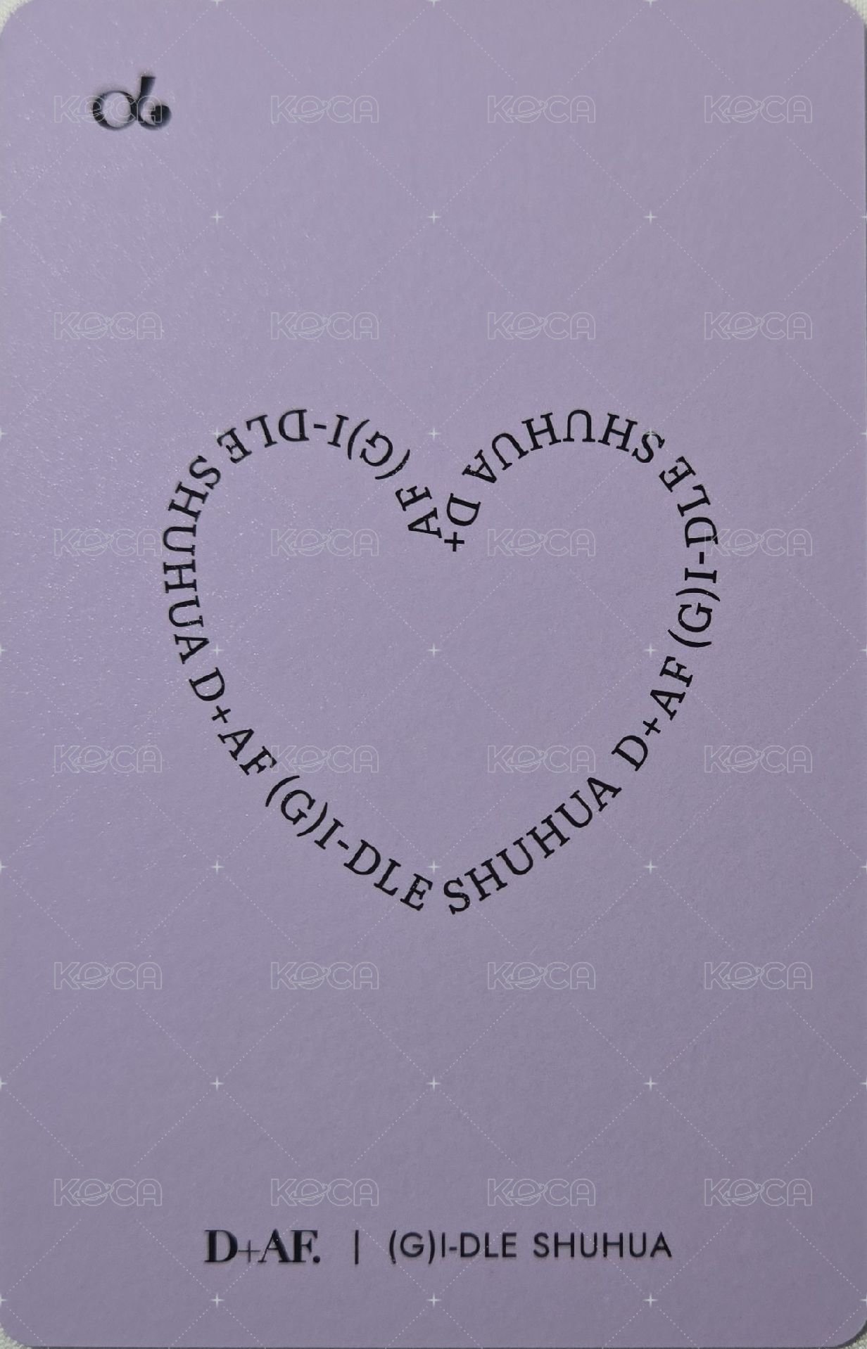 D+AF 代言卡  背面