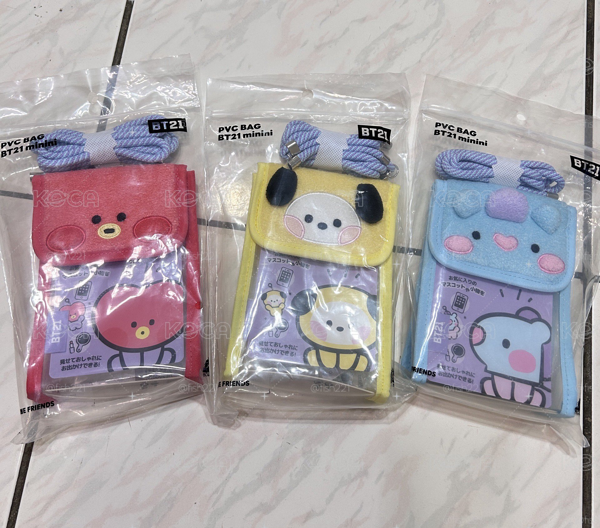 BT21 minini pvc肩背包 透明 娃包