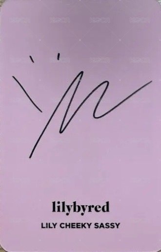 lilybyred 代言卡  背面