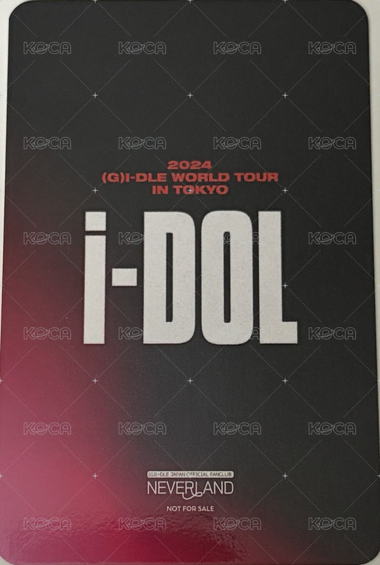 24’世巡演唱會 iDOL 會員禮卡  背面
