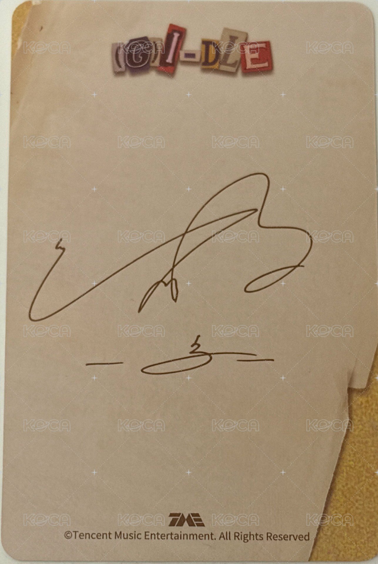 I SWAY QQ音樂 特典卡 A ver. 背面