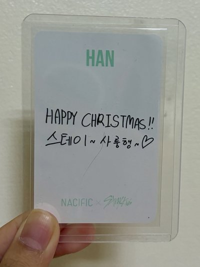 STRAYKIDS HAN 韓知城 Nacific化妝品卡（聖誕祝福卡背）